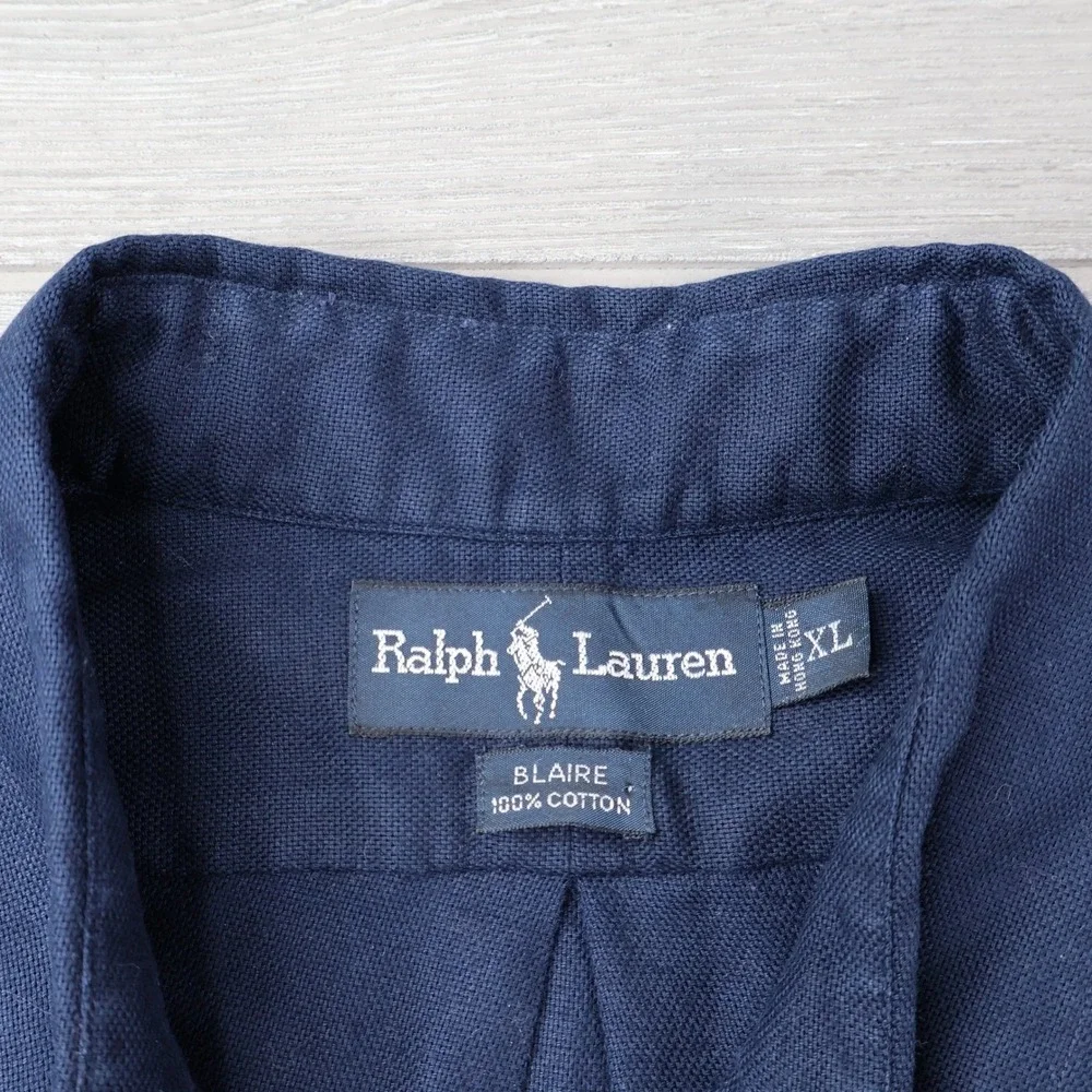 Polo Ralph Lauren Blaire Shirt Men's XL Navy Blue Pony Logo Boxy